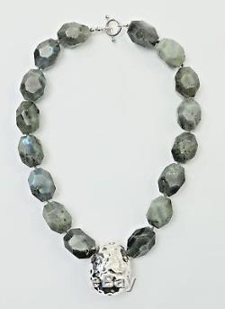 Simon Sebbag Sterling Silver Faceted Labradorite Necklace withpendant PN584/LABN