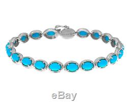 Sleeping Beauty Turquoise Sterling Silver 7-1/2 Tennis Bracelet Qvc $295