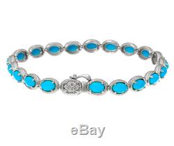 Sleeping Beauty Turquoise Sterling Silver 7-1/2 Tennis Bracelet Qvc $295