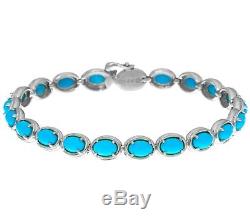 Sleeping Beauty Turquoise Sterling Silver 7 Tennis Bracelet Qvc $275.00
