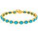Sleeping Beauty Turquoise Yellow Plated Sterling 7 Tennis Bracelet Qvc $275.00