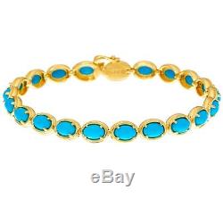 Sleeping Beauty Turquoise Yellow Plated Sterling 7 Tennis Bracelet Qvc $275.00