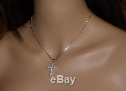 Small Cross Crystal Necklace Cubiz Zirconia CZ Bling