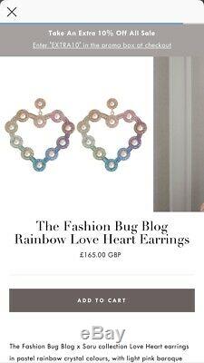 Soru Heart Pastle Rainbow Hoops Earrings Bugblog Beautiful Condition X