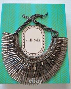 Stella & Dot Pegasus Necklace SILVER withbox RARE Ginsburg Statement COLLAR Beauty