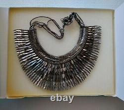 Stella & Dot Pegasus Necklace SILVER withbox RARE Ginsburg Statement COLLAR Beauty