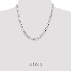 Sterling Silver 5.75mm Flat Curb Chain Necklace Fine Jewelry for Womens