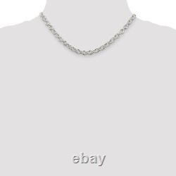 Sterling Silver 6.1mm Cable Chain Necklace Fine Jewelry for Womens