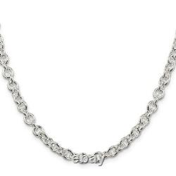Sterling Silver 6.1mm Cable Chain Necklace Fine Jewelry for Womens