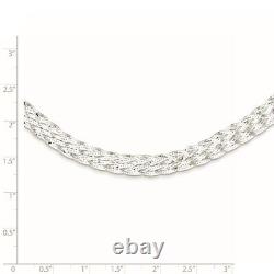 Sterling Silver 6.75mm Braided Fancy Necklace Fine Jewelry for Womens