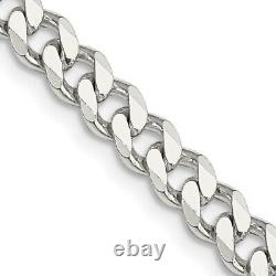 Sterling Silver 6mm Curb Chain Necklace Fine Jewelry for Womens Best Gifts