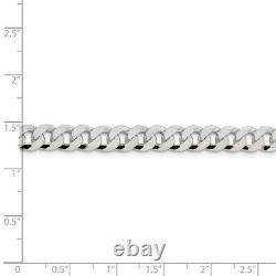 Sterling Silver 7mm Beveled Curb Chain Necklace Fine Jewelry for Womens