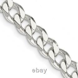 Sterling Silver 7mm Curb Chain Necklace Fine Jewelry for Womens