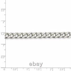 Sterling Silver 7mm Curb Chain Necklace Fine Jewelry for Womens