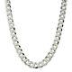 Sterling Silver Beveled Curb Chain Necklace Fine Jewelry For Womens