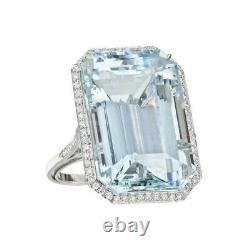 Sterling Silver Cocktail Ring 925 Aquamarine Blue Exclusive CZ ADASTRA JEWELRY
