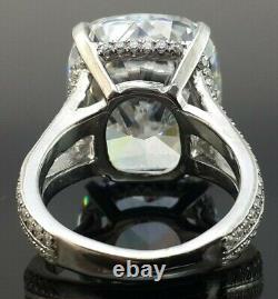 Sterling Silver Engagement Ring 925 View CZ Cushion Split Shank ADASTRA JEWELRY