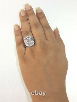 Sterling Silver Engagement Ring 925 View CZ Cushion Split Shank ADASTRA JEWELRY
