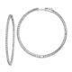 Sterling Silver Rhodium-plated Cubic Zirconia Cz In And Out Hoop Earrings Women