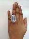 Sterling Silver Ring 925 Exclusive Cz White Baguette Three Stone Adastra Jewelry
