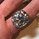 Sterling Silver Ring For Women Cz 25ct Old Mine Antique Style Engagement Jewelry