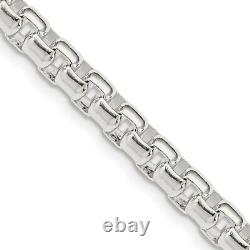 Sterling Silver Round Box Chain Necklace Fine Jewelry for Womens