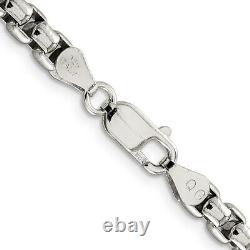 Sterling Silver Round Box Chain Necklace Fine Jewelry for Womens