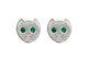 Sterling Silver Tiny Kitten Studs With Emerald Eyes Me & Ro