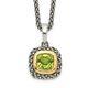 Sterling Silver With 14k Peridot 18'' Chain Necklace Fine Jewelry For Women Men
