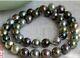 Stunning Aaa 10-9 Mm Tahitian Round Multicolor Pearl Necklace 18 Silver Clasp