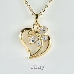 Stunning Butterfly Pendant In 14K Yellow Gold Plated Pear Cut Simulated Diamond
