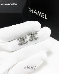 Stunning Chanel Antique Stud Rare Beautiful 18K white gold CC Pierce ear studs