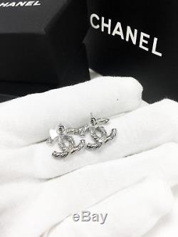 Stunning Chanel Antique Stud Rare Beautiful 18K white gold CC Pierce ear studs