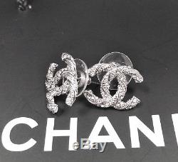 Stunning Chanel Antique Stud Rare Beautiful white gold CC Pierce ear studs
