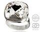 Swarovski Crystals Beautiful Ring Crystal Square Sterling Silver Certificate