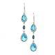 Swiss And Blue Topaz And Diamond Earrings In Sterling Silver December Birthstone