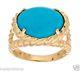 Sz 8 Sleeping Beauty Turquoise Rope Design Ring Real 14k Yellow Gold Qvc