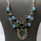 Thanksgiving Jewelry Labradorite Chalcedony Necklace Silver Overlay 5237