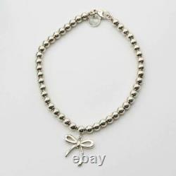 Tiffany & Co. Gorgeous Bow Ribbon Ball Chain Bracelet Sterling Silver SV925