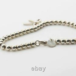 Tiffany & Co. Gorgeous Bow Ribbon Ball Chain Bracelet Sterling Silver SV925