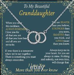 To My Beautiful Granddaughter 925 Sterling Silver Cubic Zirconia Perfect Pair Ne