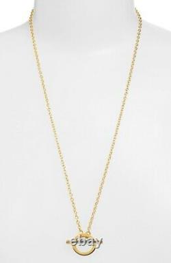 Tory Burch 167155 Womens Toggle Pendant Necklace Shiny Gold/ Tory Silver