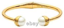 Tory Burch Designer Pearl Cuff Bracelet Bangle Gold New With Original Pouch