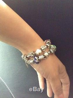 Two Beautiful Authentic Pandora Bracelet With 28 Authentic 925ale Pandora Charms