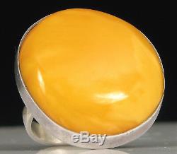 Vintage Einer Fehrn Huge Egg Yolk Amber Bold Fashion Ring Denmark Beautiful 10g