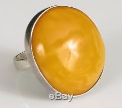 Vintage Einer Fehrn Huge Egg Yolk Amber Bold Fashion Ring Denmark Beautiful 10g