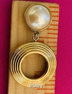 Vintage Givenchy Hoop Earrings Pearl Top Beautiful and Classy