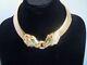 Vintage Gold Plated Two Head Panther Choker Necklace Beautiful