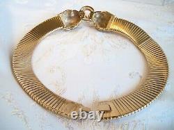 Vintage Gold plated two head Panther choker Necklace Beautiful