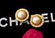 Vintage Stunning & Elegant Classic Karl Lagerfeld Pearl & Gold Earrings